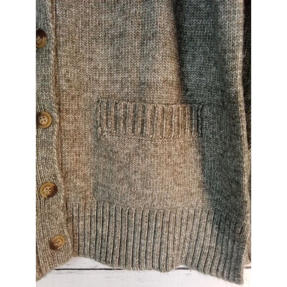 Ella Moss Women's Relaxed Boyfriend Fit Button-Up Cardigan, Green/Gray Small - Picture 3 of 11